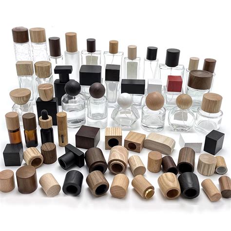 perfume bottle with wooden lids at wholesale prices